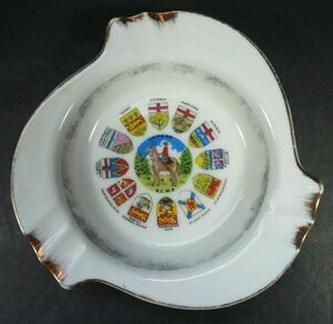 Vintage R.C.M.P. Ashtray Royal Canadian Mounted Police with 12 Province Shields